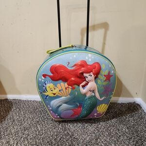 Disney Little Mermaid Kids Rolling Bag - Blue and Red